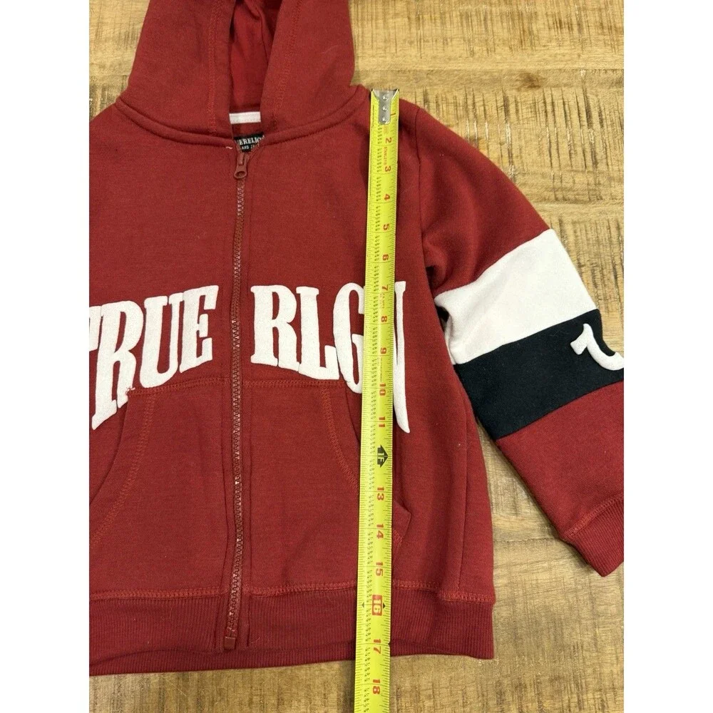 True‎ Religion Hoodie Kids Classic Red Full Zip Sweatshirt Size 5/6 Jacket